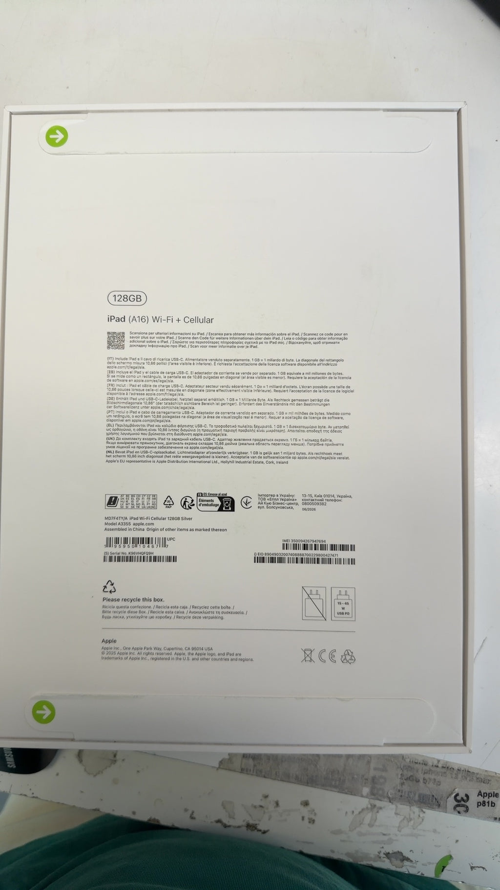 APPLE iPad Silber 27,69cm (10,9") A16 Bionic 128GB iPadOS