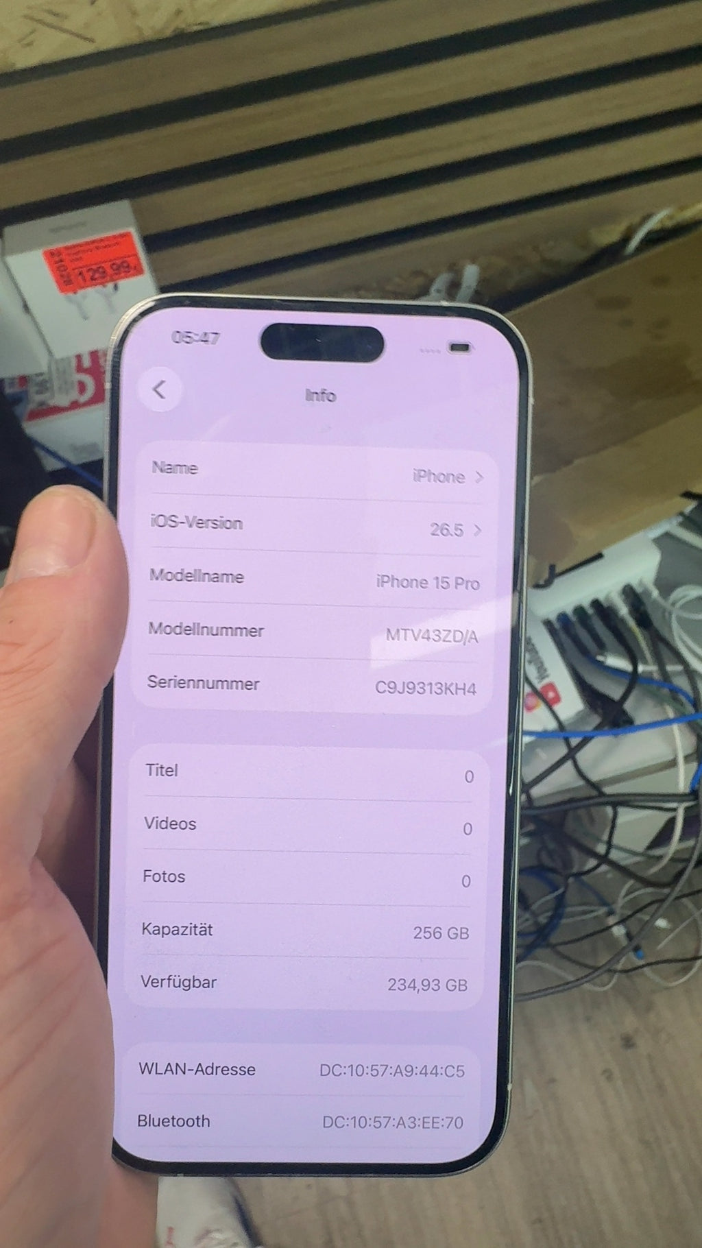 APPLE IPHONE 15 PRO 256GB TITAN WEISS B80P