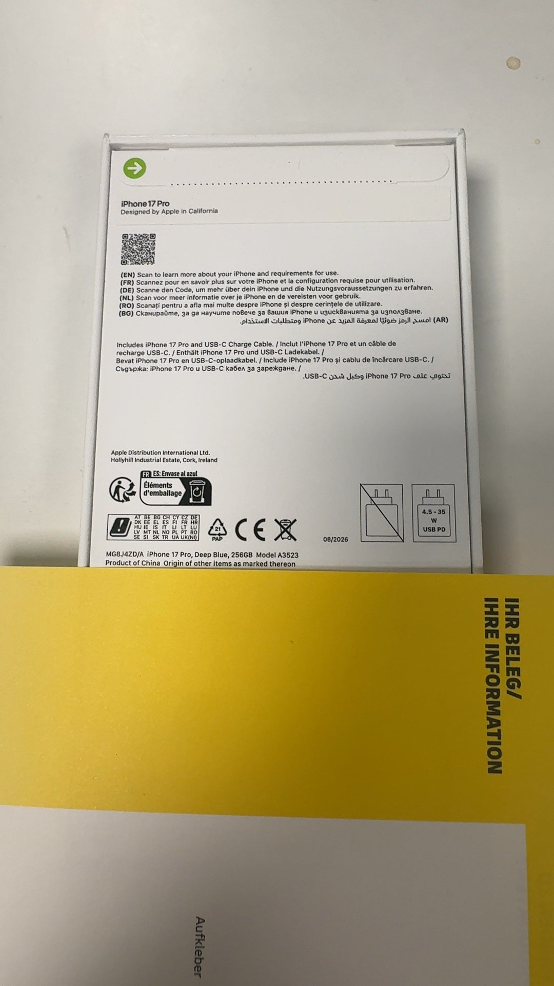 APPLE IPHONE 17 PRO 256GB DEEP BLUE BLAU