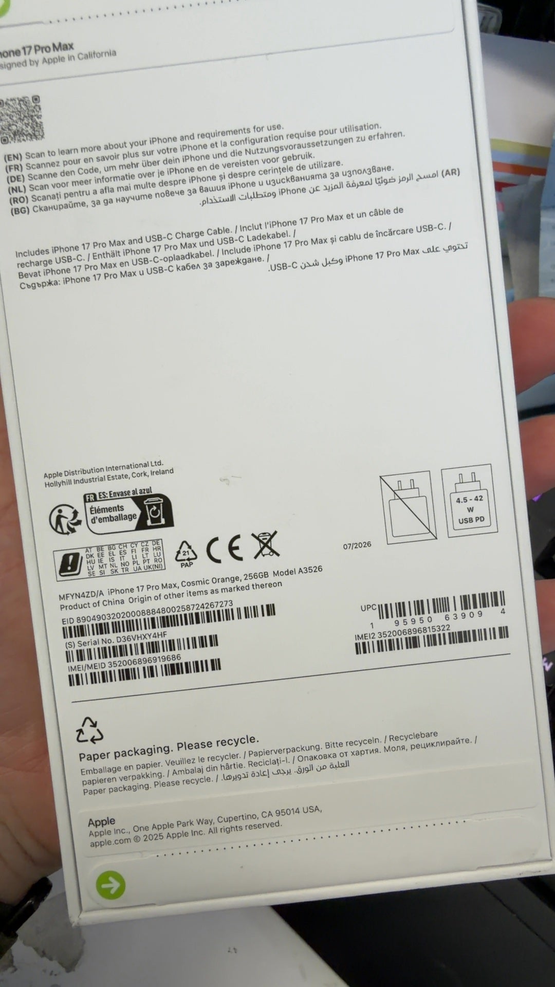 APPLE iPhone 17 Pro Max 256GB silber