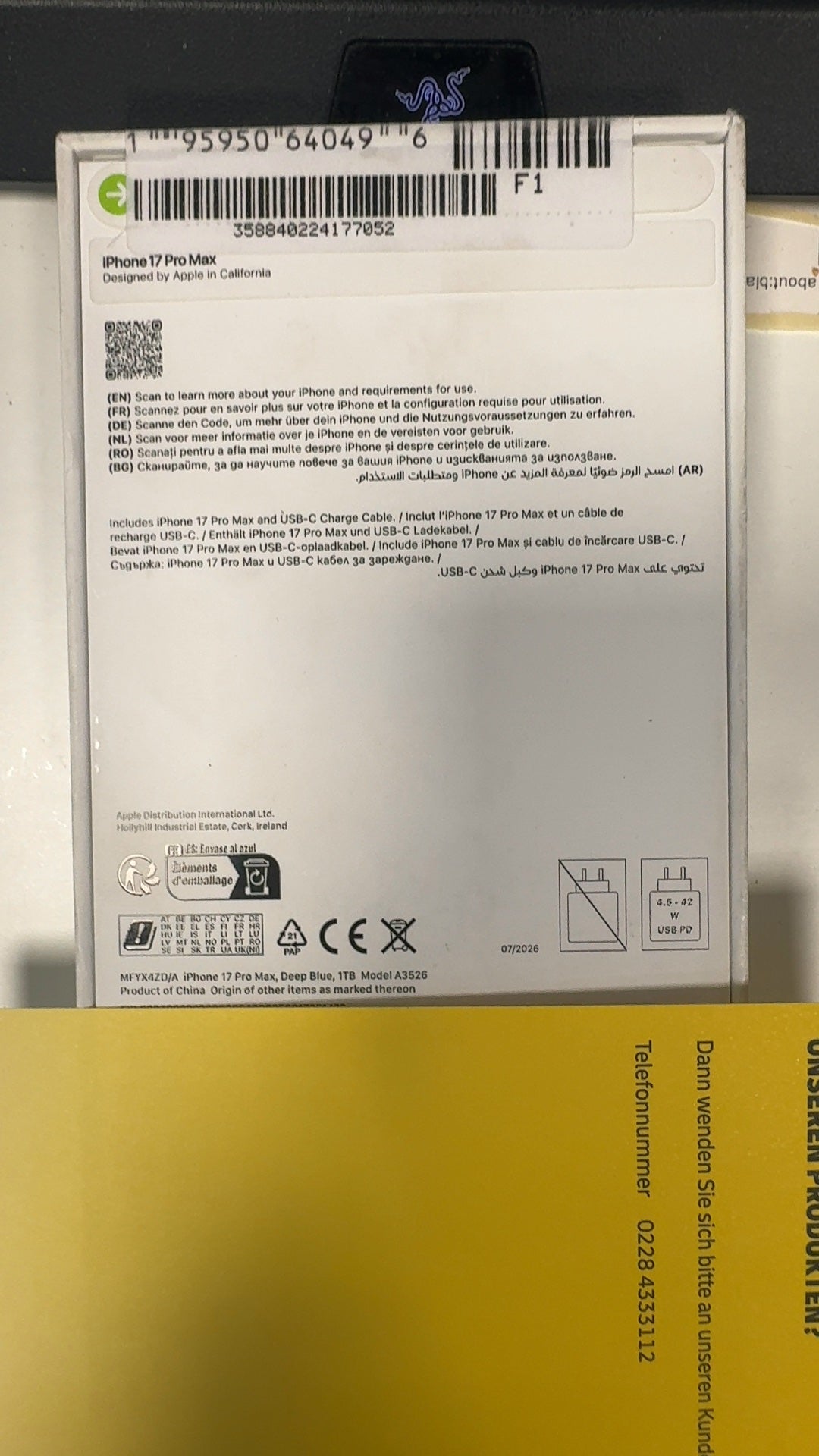 APPLE IPHONE 17 PRO MAX 1TB DEEP BLUE