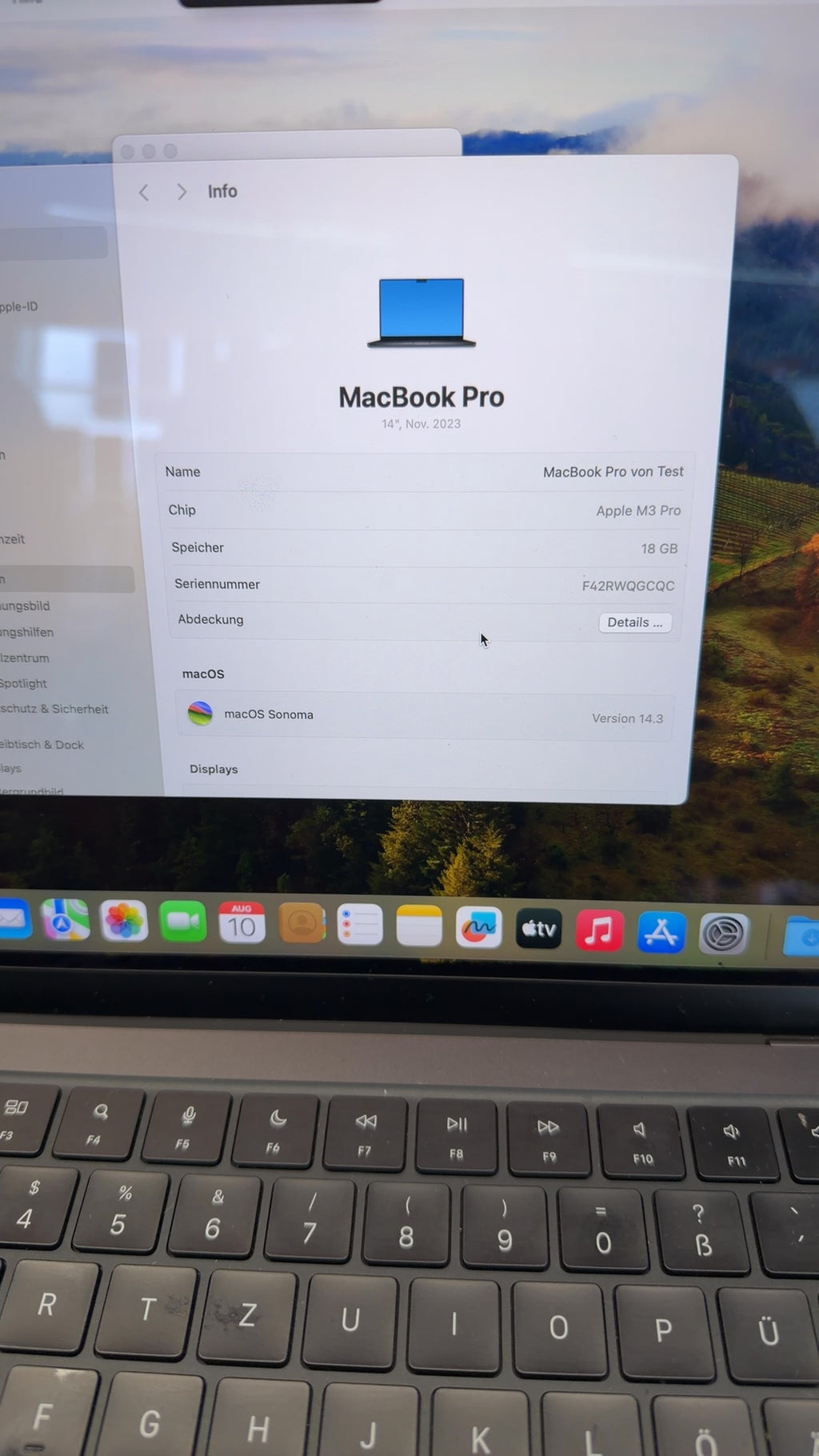 MacBook Pro M3 Pro 18GB RAM 512GB SSD