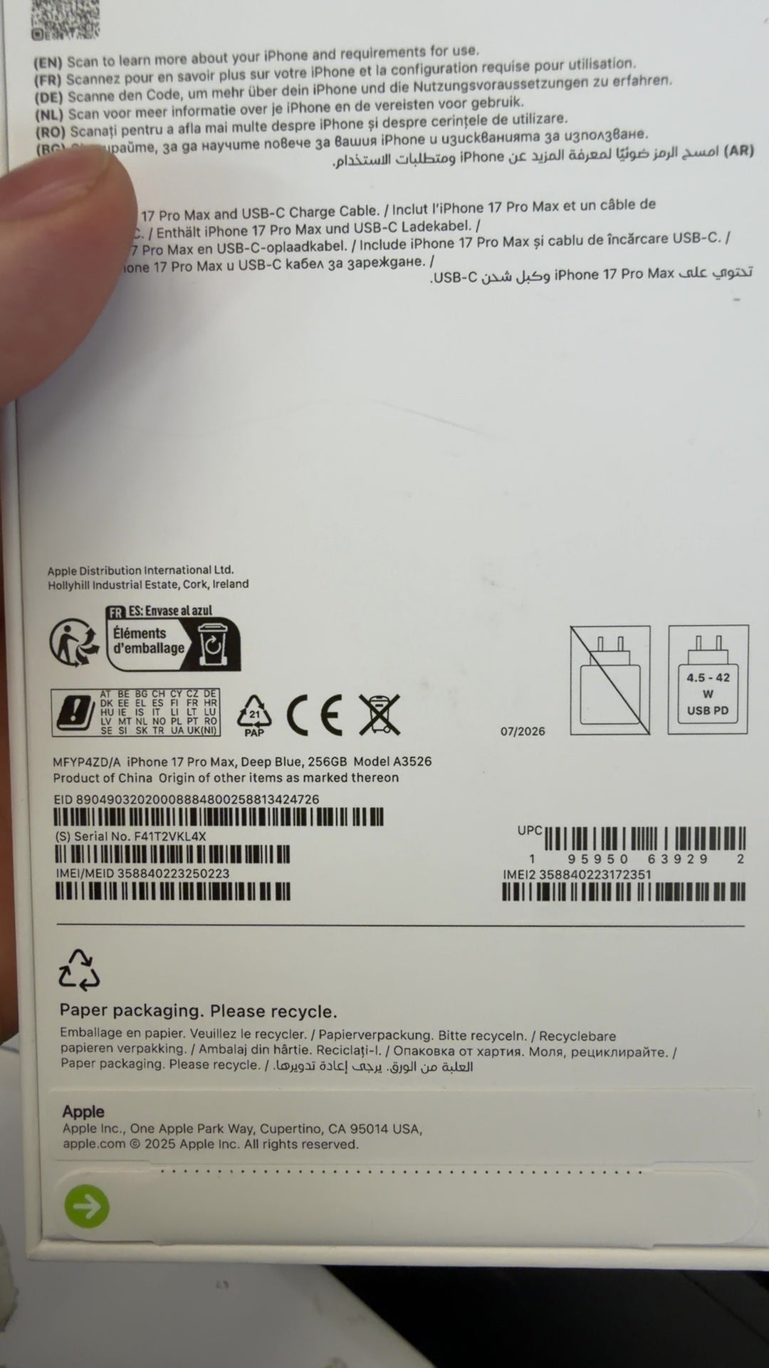 APPLE iPhone 17 Pro Max 256GB tiefblau