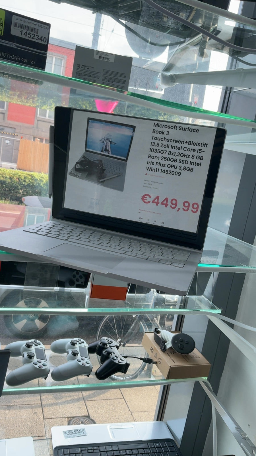 Microsoft Surface Book 3 Touchscreen+Bleistift 13,5 Zoll Intel Core i5-1035G7 8x1,2GHz 8 GB Ram 250GB SSD Intel Iris Plu