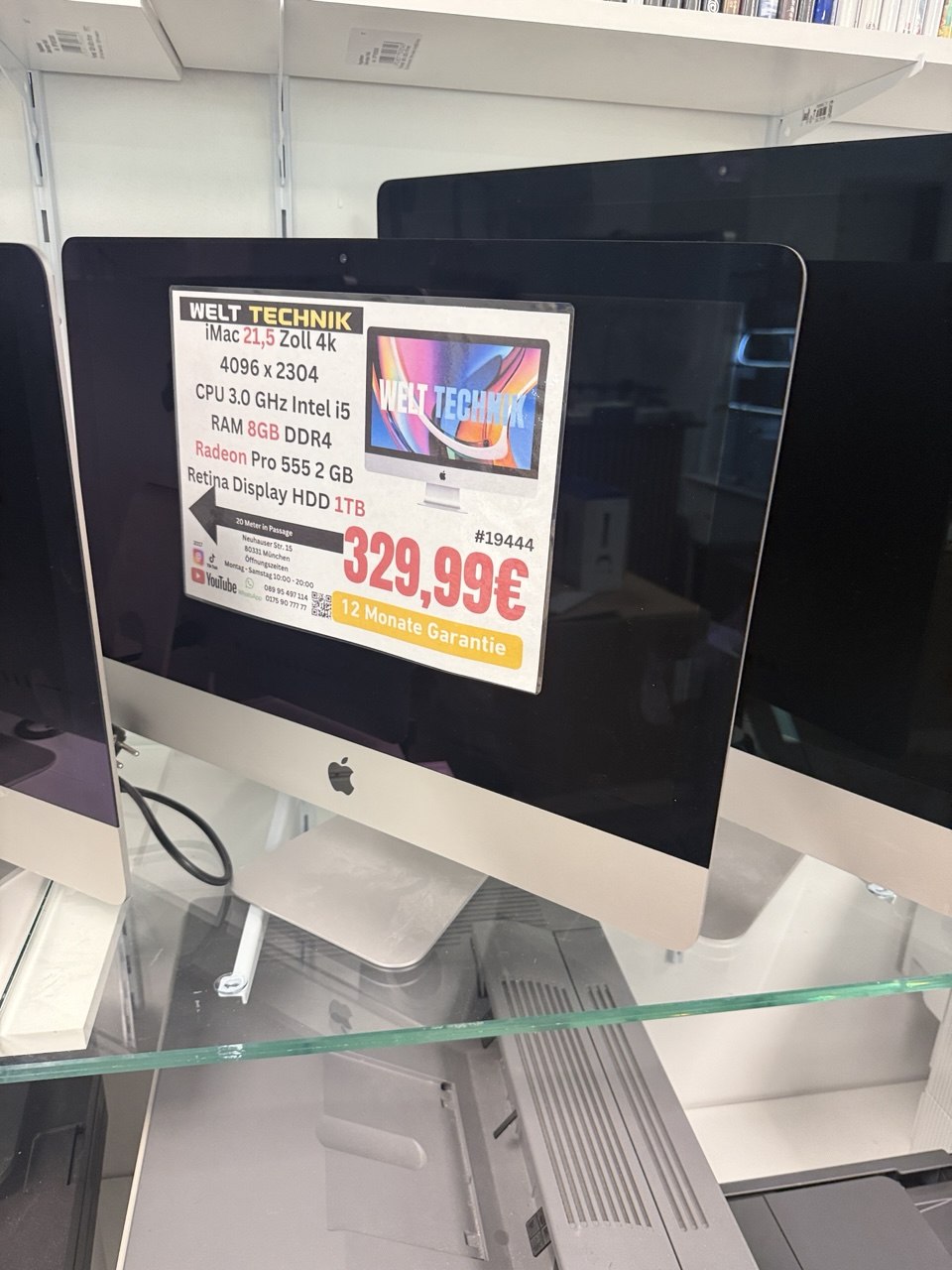 Apple iMac 21,5 Zoll 4K, Intel i5 3.0 GHz, 8GB RAM Hauptbild