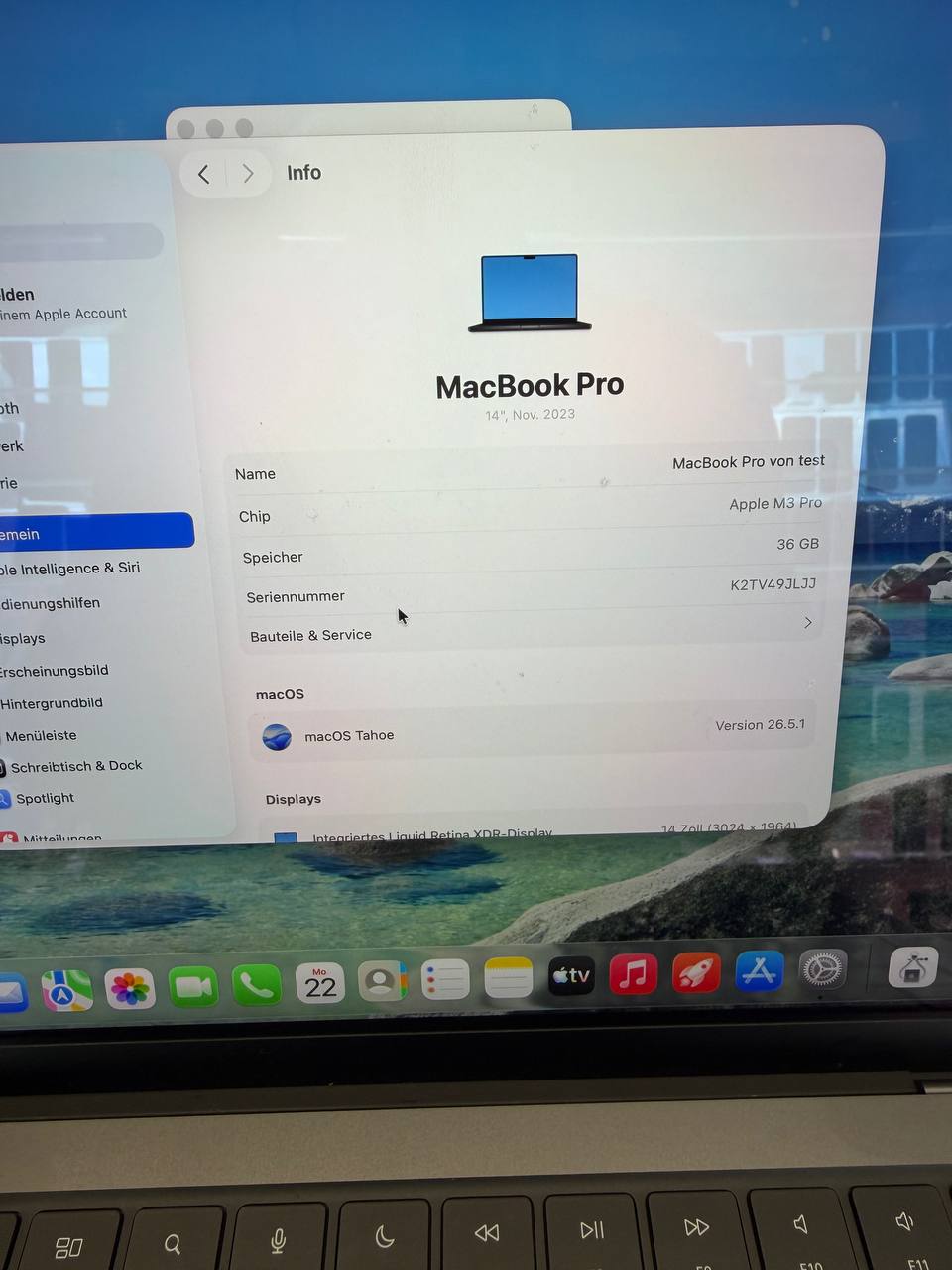 Apple MacBook Pro 14" M3 Pro, 36 GB RAM, Nov. 2023 Hauptbild