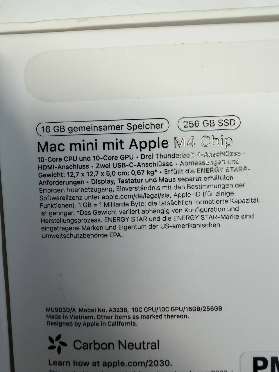 Apple Mac mini mit M4 Chip, 10-Core CPU