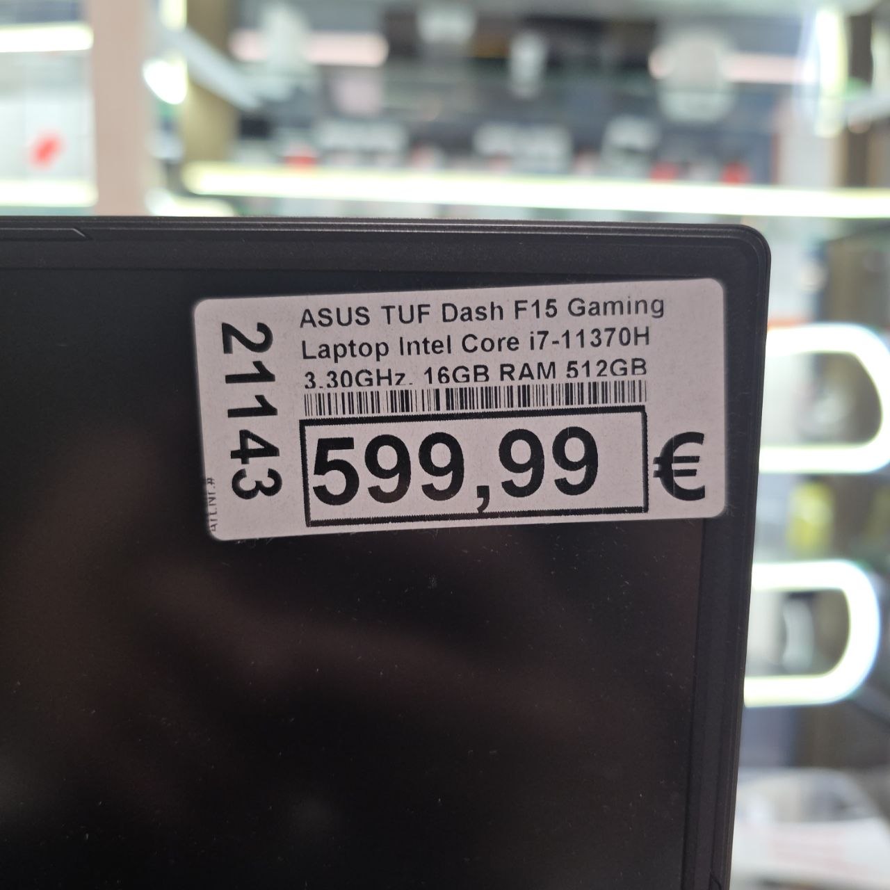ASUS TUF Dash F15 Gaming Laptop, Intel Core i7