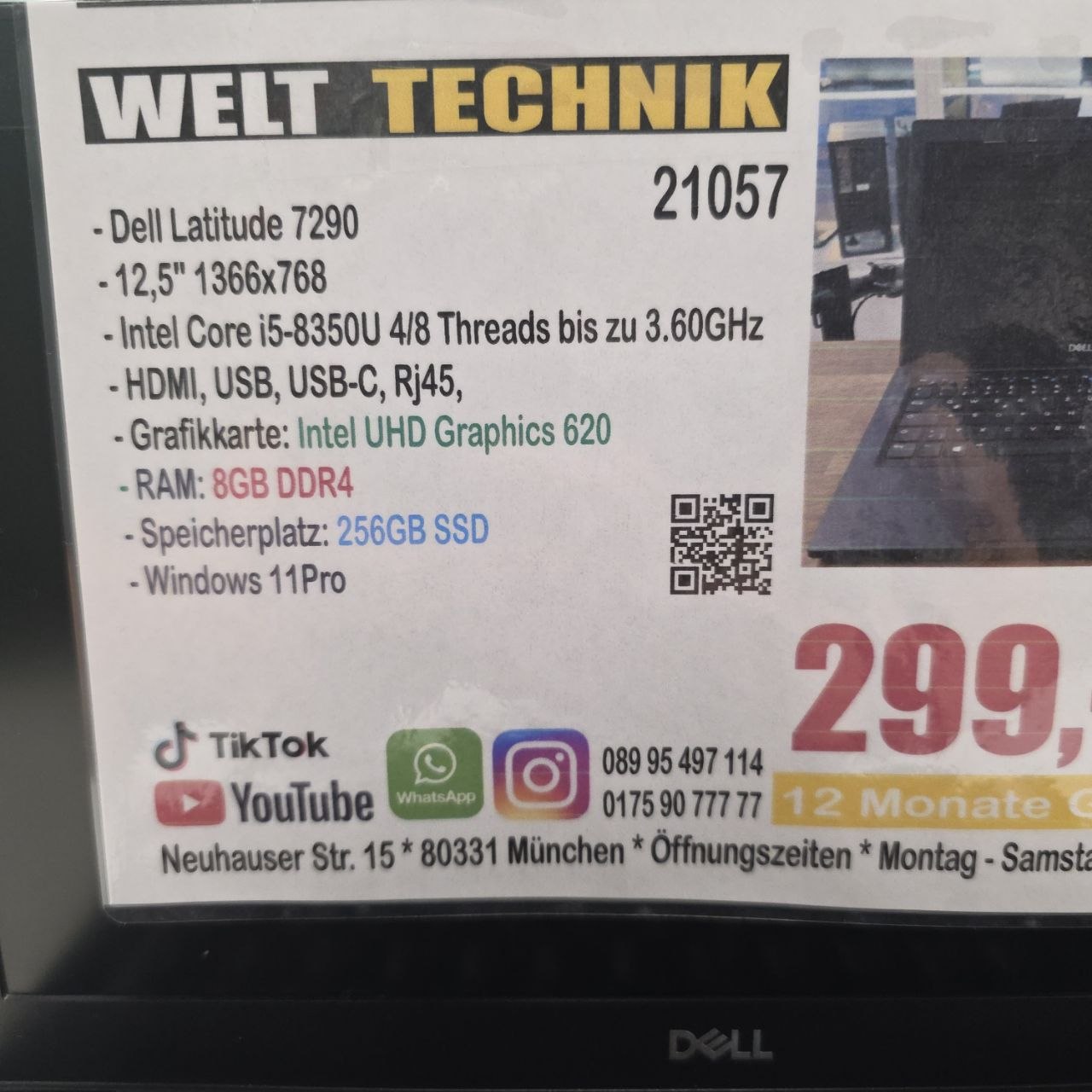 Dell Latitude 7290 Business Ultrabook mit Intel Core i5