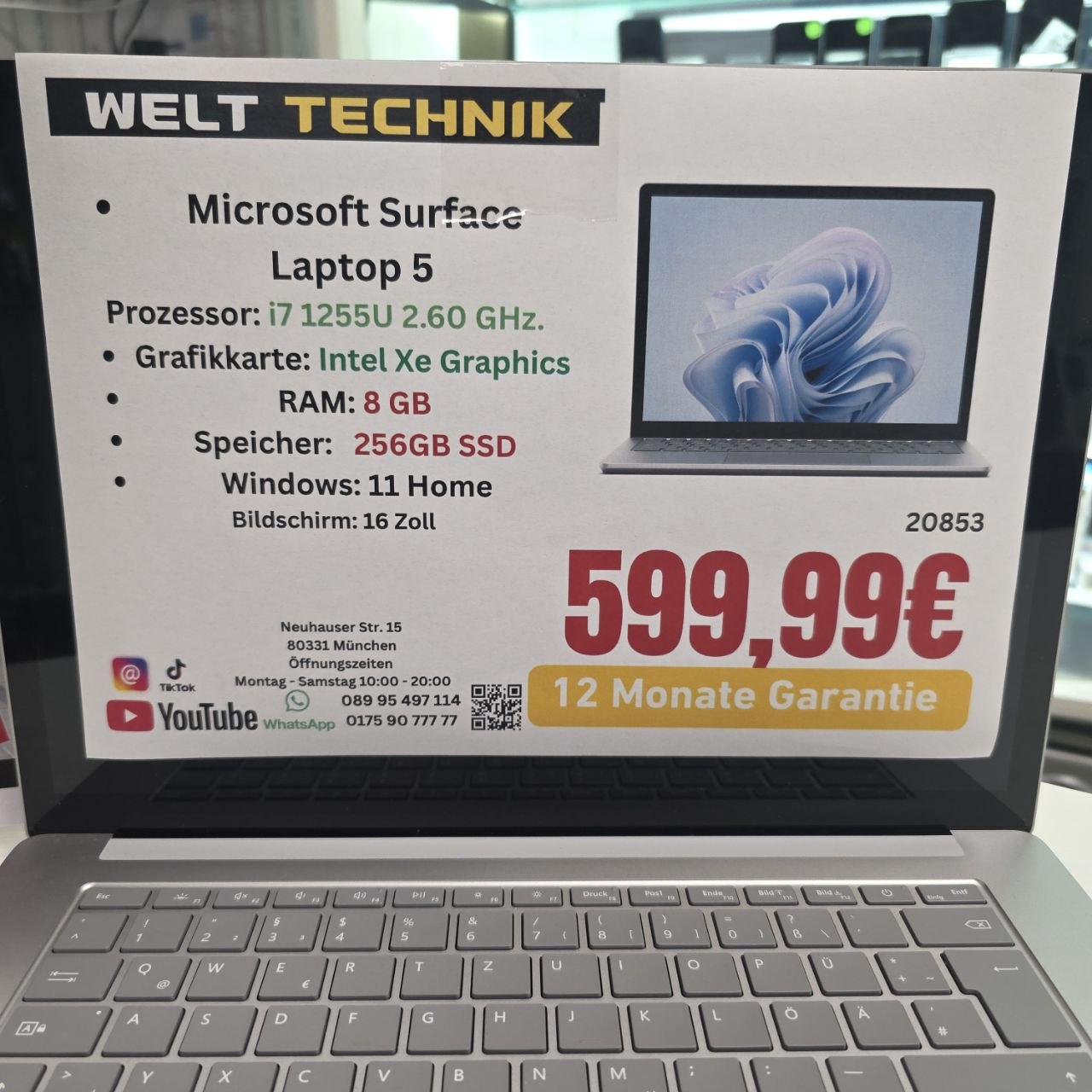 Microsoft Surface Laptop 5 mit Windows 11 Home