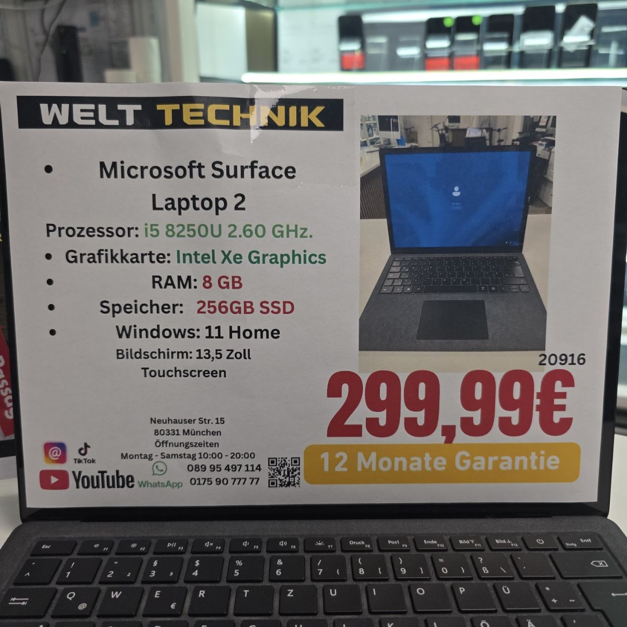 Microsoft Surface Laptop 2 mit Windows 11 Home