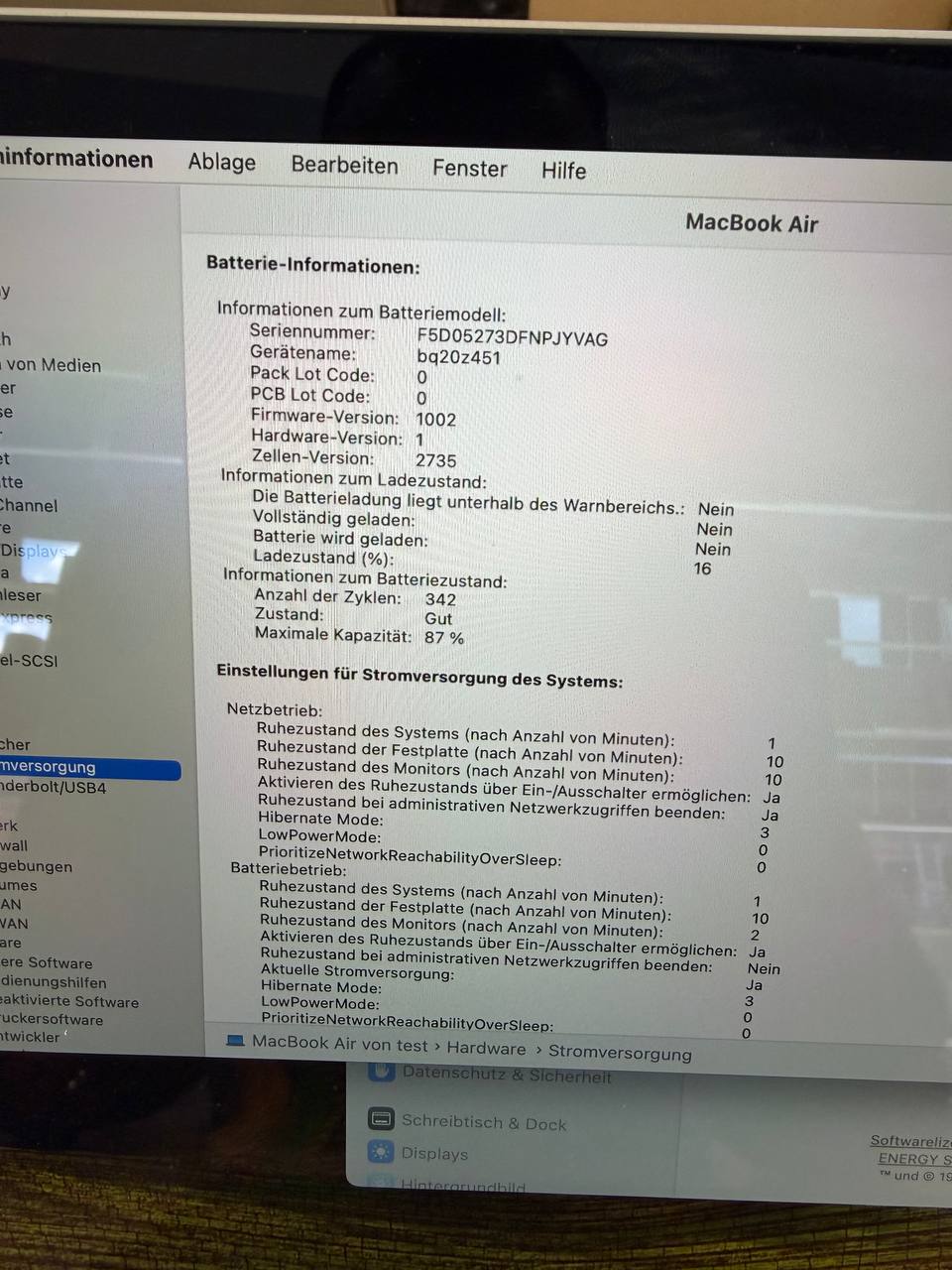 MacBook Air M1, 2020- Produktinformationen