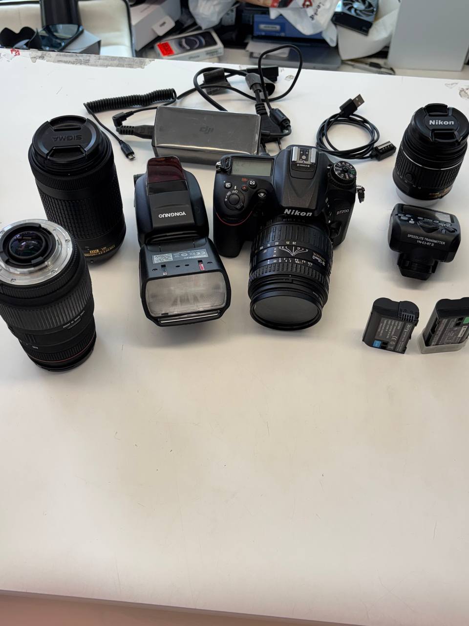 Fotografierte Ausrüstung- Übersicht Leitzahl-Einstellungen sichtbar (GN 75)
