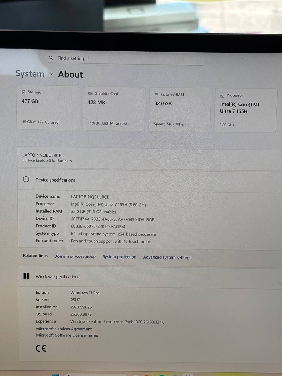 Microsoft Surface Laptop 6 for Business, 13,5" Silber