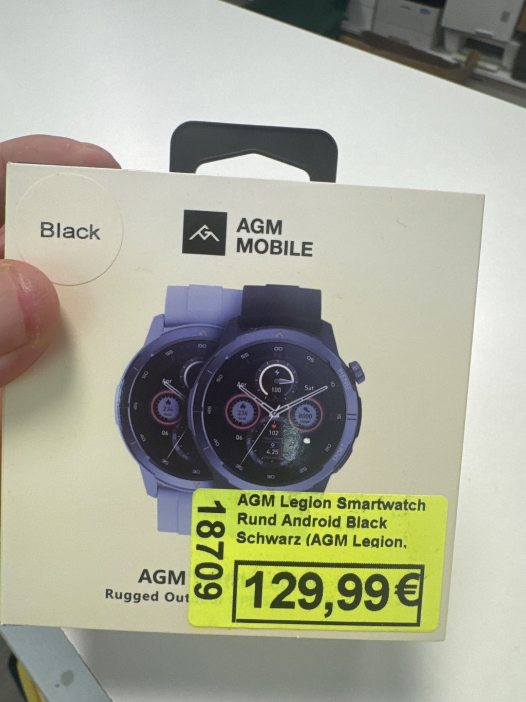 AGM Legion Smartwatch Rund Android Black Schwarz (AGM Legion, Robust, AMOLED, Gesundheitsüberwachung, Multi-Sport, 5 ATM