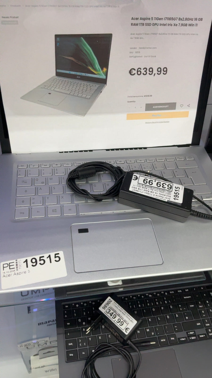 Acer Aspire 5 11Gen  i71165G7 8x2,8GHz 16 GB RAM 1TB SSD GPU Intel Iris Xe 7,9GB Win 11