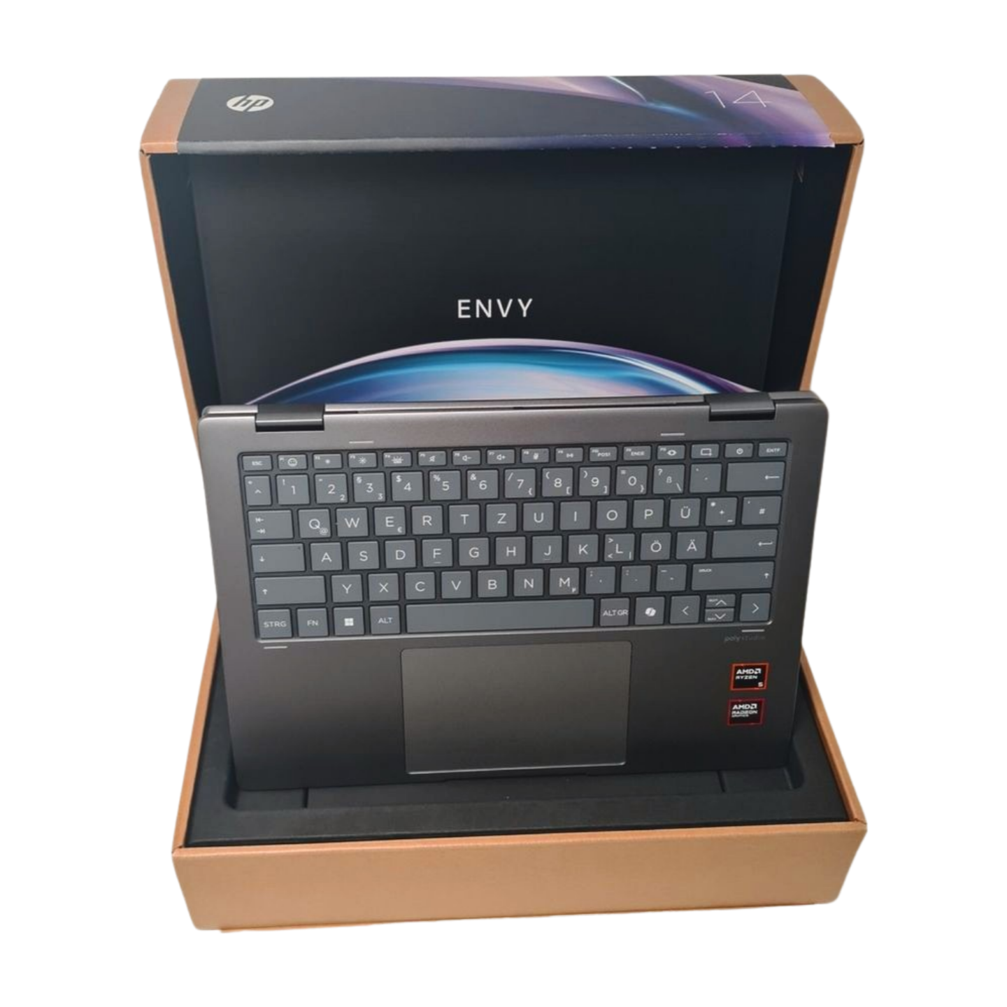 HP Envy x360 14-fa0153ng 14,0" 2.8k OLED Touch AMD Ryzen 5 8640HS 16x3,50GHz 16GB RAM 512 GB SSD AMD Radeon Win11 Hauptbild