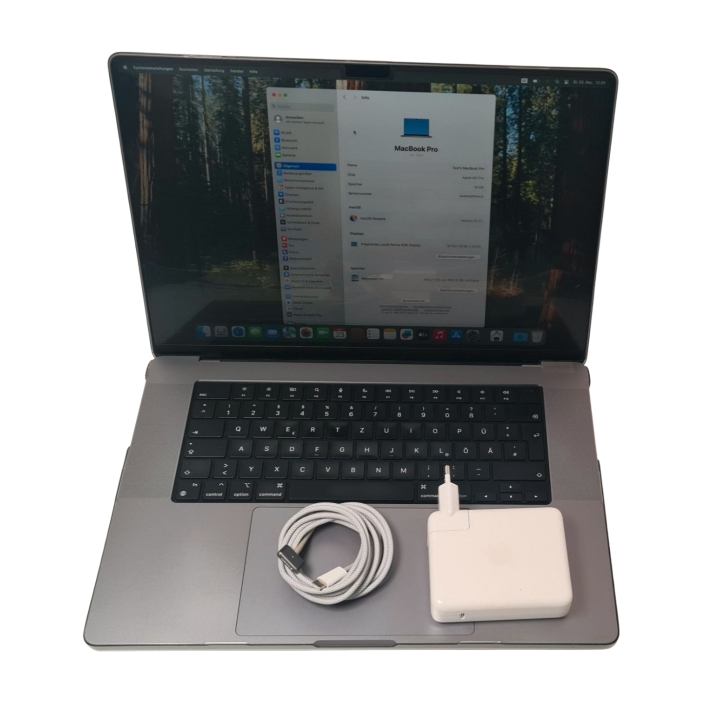 Apple MacBook Pro 16" (2023) M2 Pro 19-Core GPU 3,48 GHz 16GB Ram 500GB SSD macOS Sequola Zyklen 185