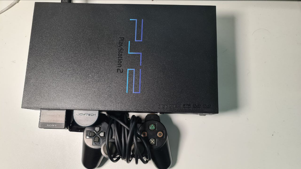 Sony PS2 Playstation 2 Fat Konsole in Schwarz - mit Controller - Original Hauptbild