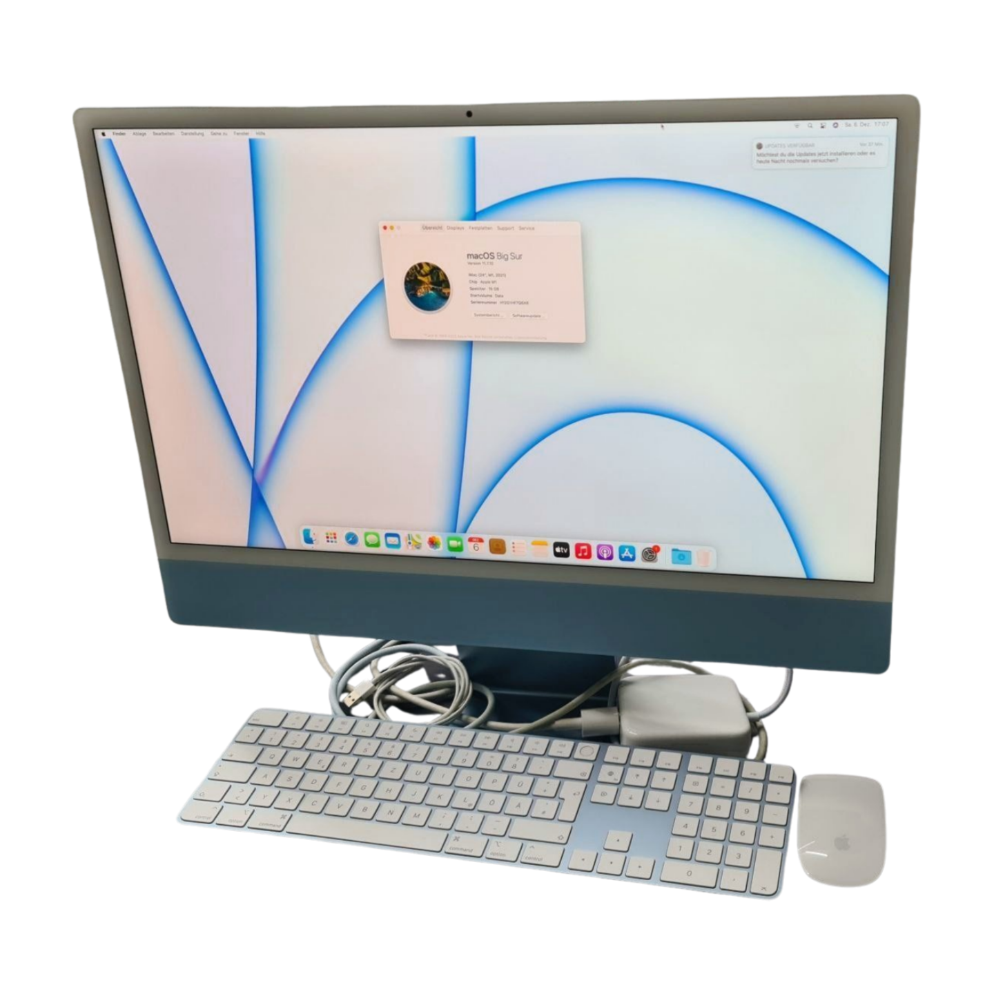 Apple iMac 24 Zoll Blau 2021 Apple M1 8C8G 8GB 512GB SSD Blau